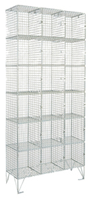 Six Compartment Nest of Three Mesh Locker (with or without door)